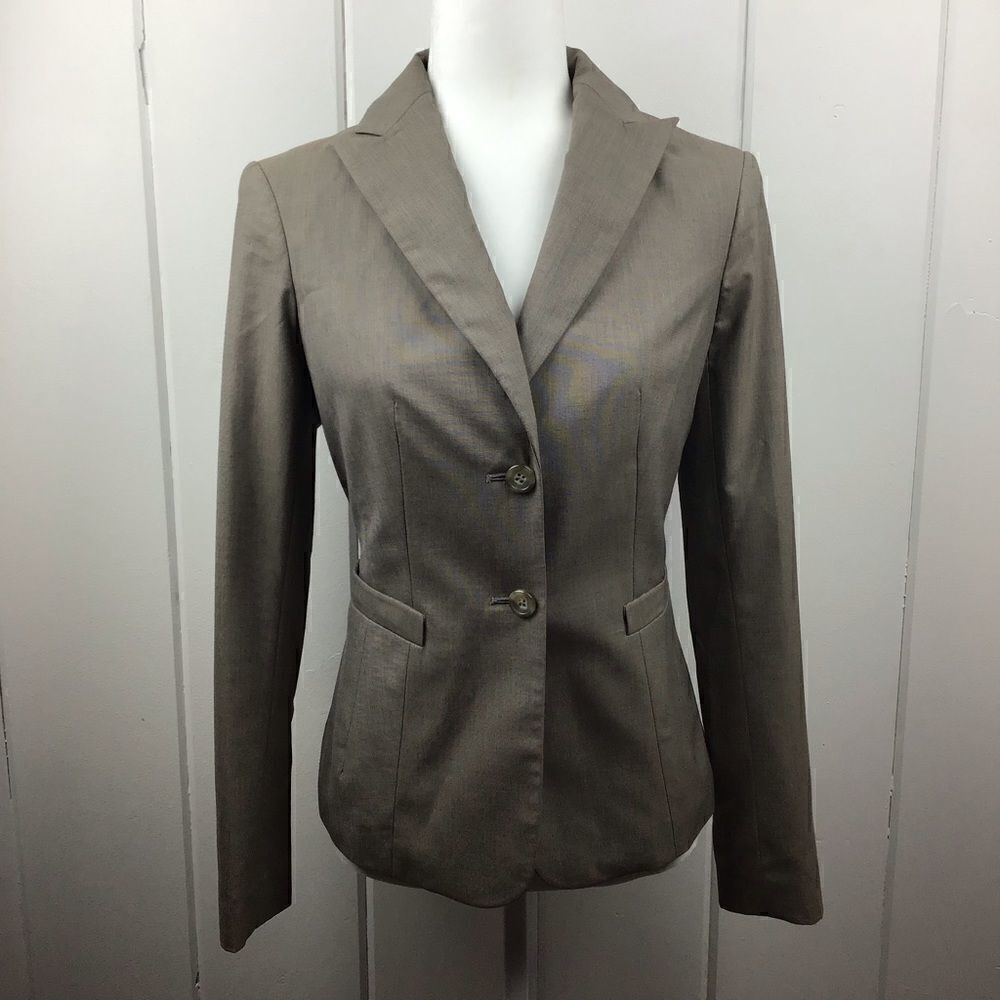 The Limited Tan Blazer Double Button Jacket, Size - 0‎